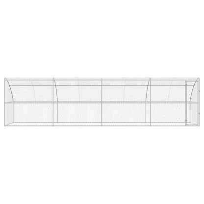 Hundekäfig mit Speicher 4 pcs Silber 8 x 2 x 2 m Stahl