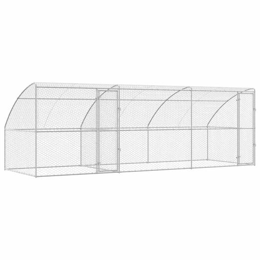 Hundekäfig mit Speicher 3 pcs Silber 6 x 2 x 2 m Stahl
