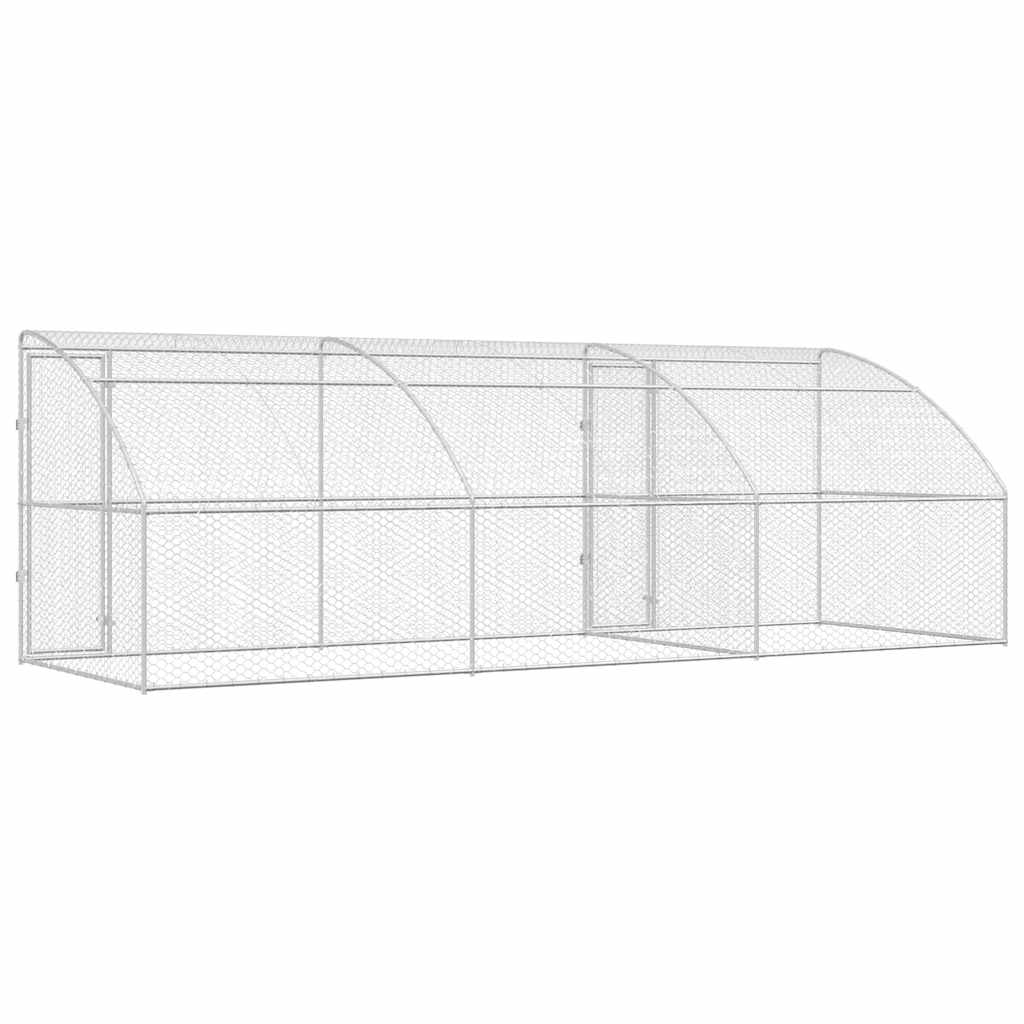 Hundekäfig mit Speicher 3 pcs Silber 6 x 2 x 2 m Stahl