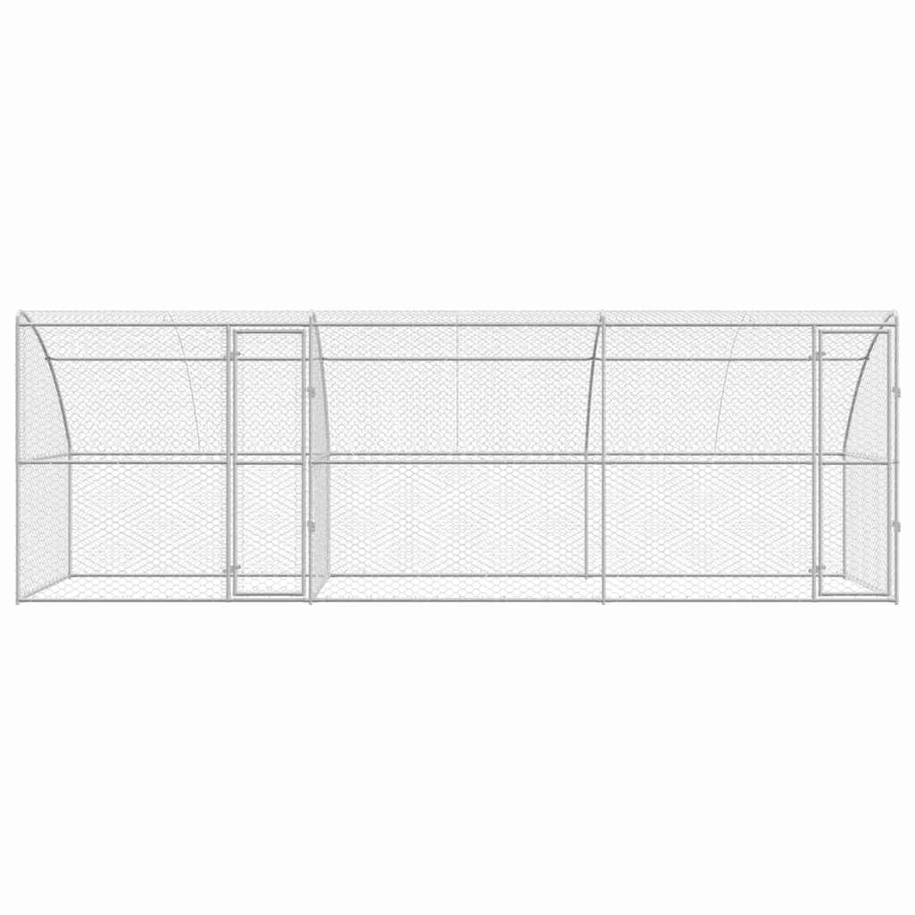 Hundekäfig mit Speicher 3 pcs Silber 6 x 2 x 2 m Stahl