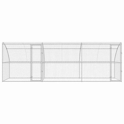Hundekäfig mit Speicher 3 pcs Silber 6 x 2 x 2 m Stahl