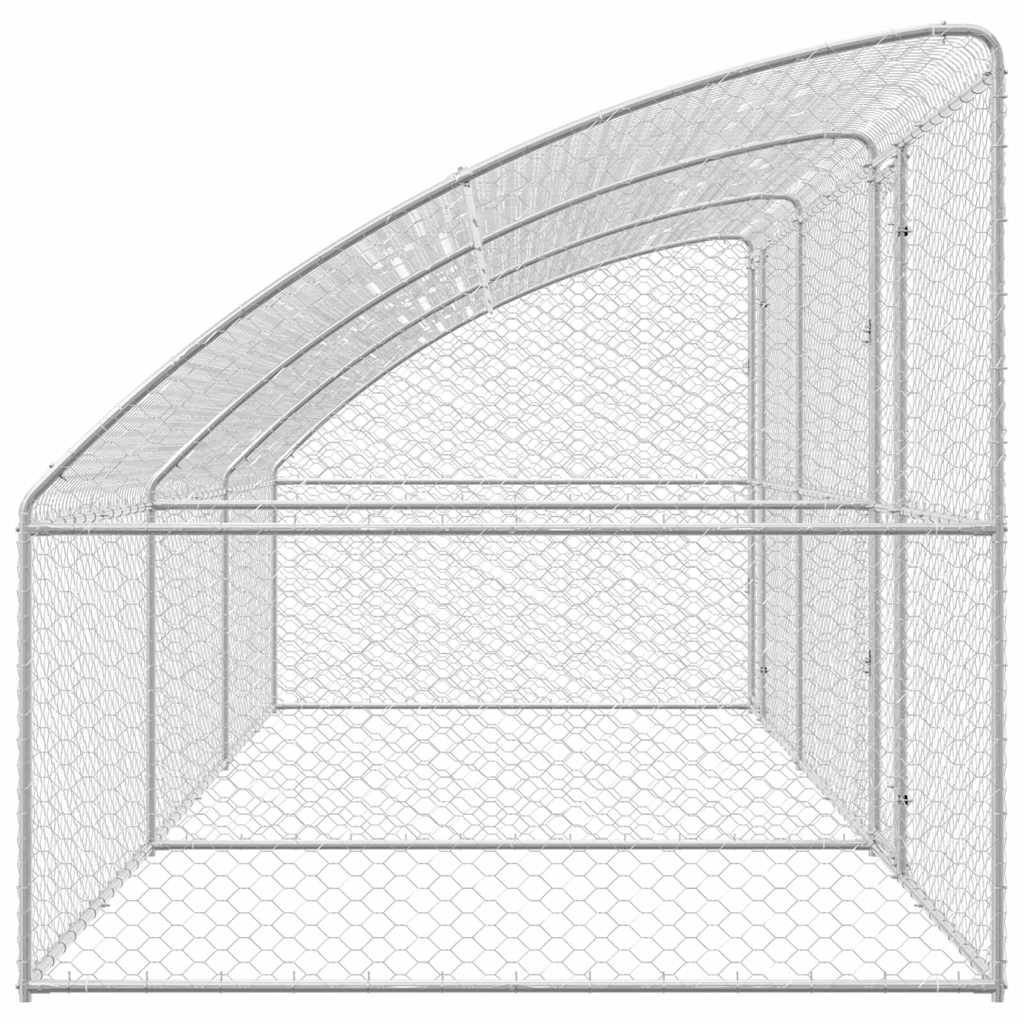 Hundekäfig mit Speicher 3 pcs Silber 6 x 2 x 2 m Stahl