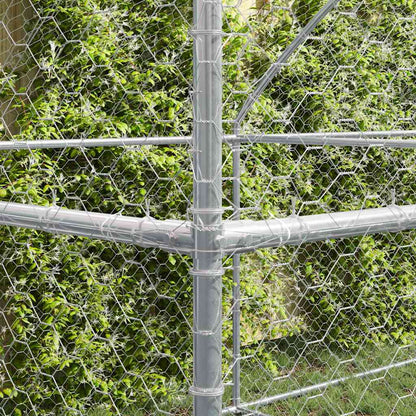 Hundekäfig mit Speicher 4 pcs Silber 8 x 2 x 2 m Stahl