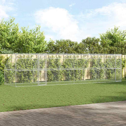 Hundekäfig mit Speicher 4 pcs Silber 8 x 2 x 2 m Stahl