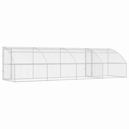 Hundekäfig mit Speicher 4 pcs Silber 8 x 2 x 2 m Stahl