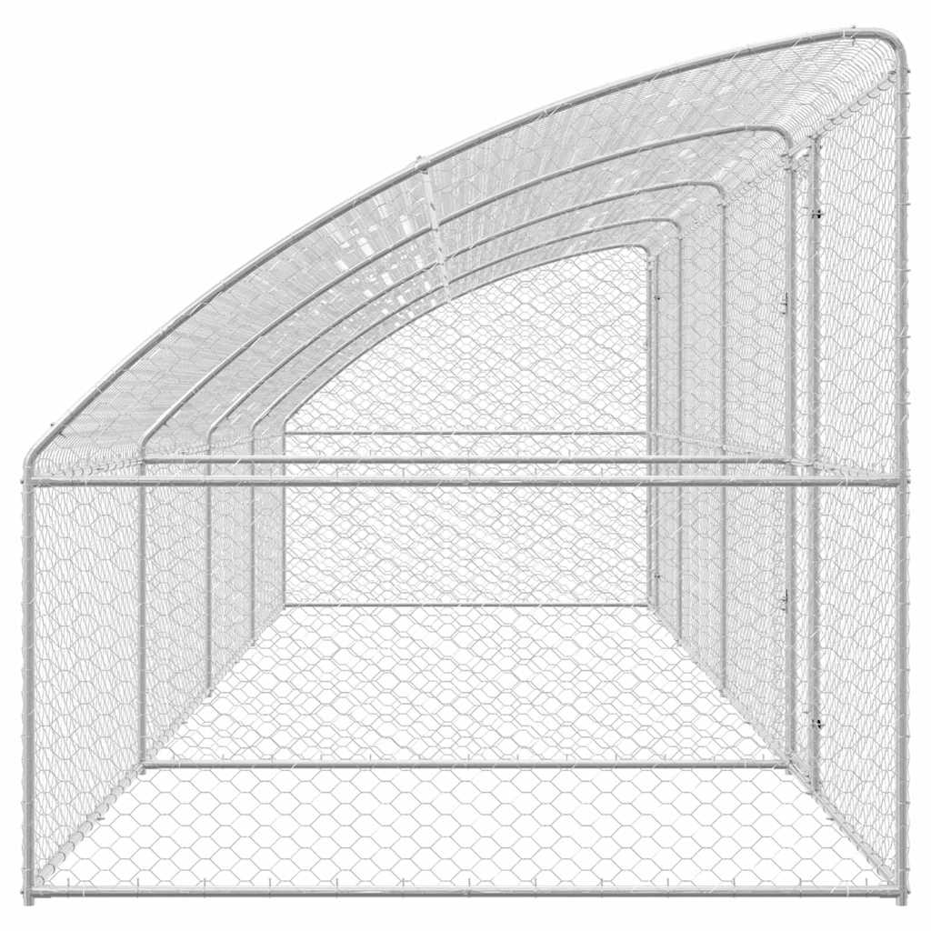 Hundekäfig mit Speicher 4 pcs Silber 8 x 2 x 2 m Stahl