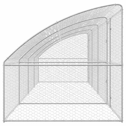 Hundekäfig mit Speicher 4 pcs Silber 8 x 2 x 2 m Stahl