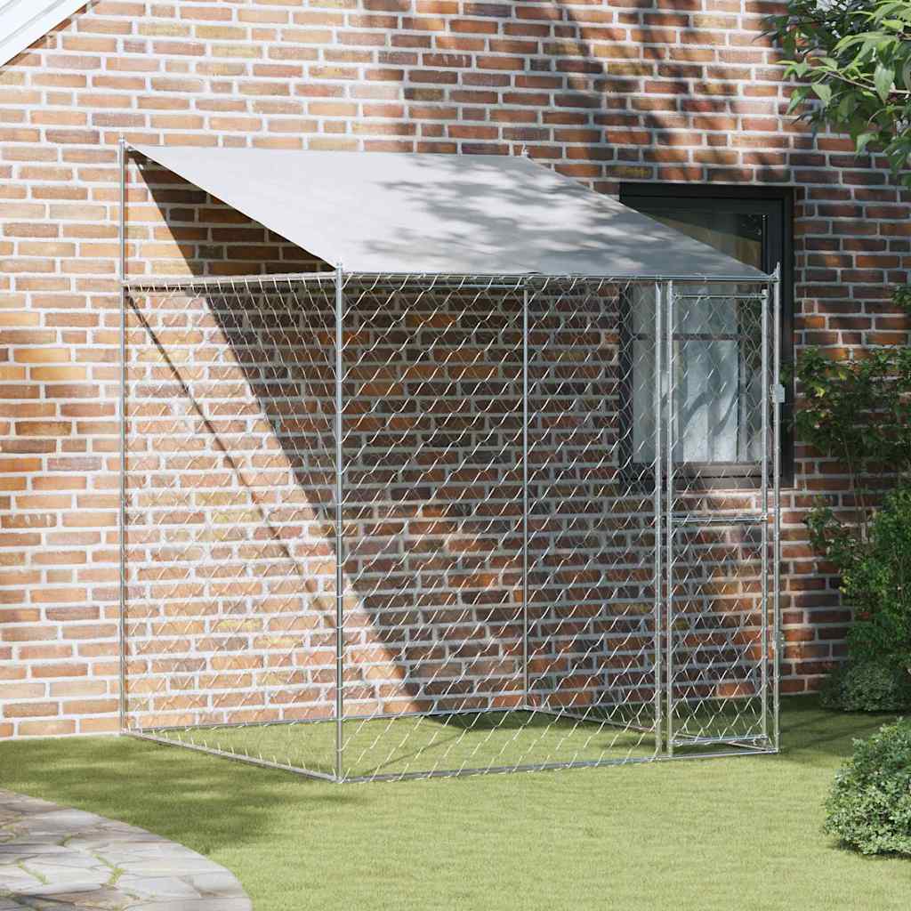 Hundekäfig Silber 200 x 200 x 258 cm Stahl und PE