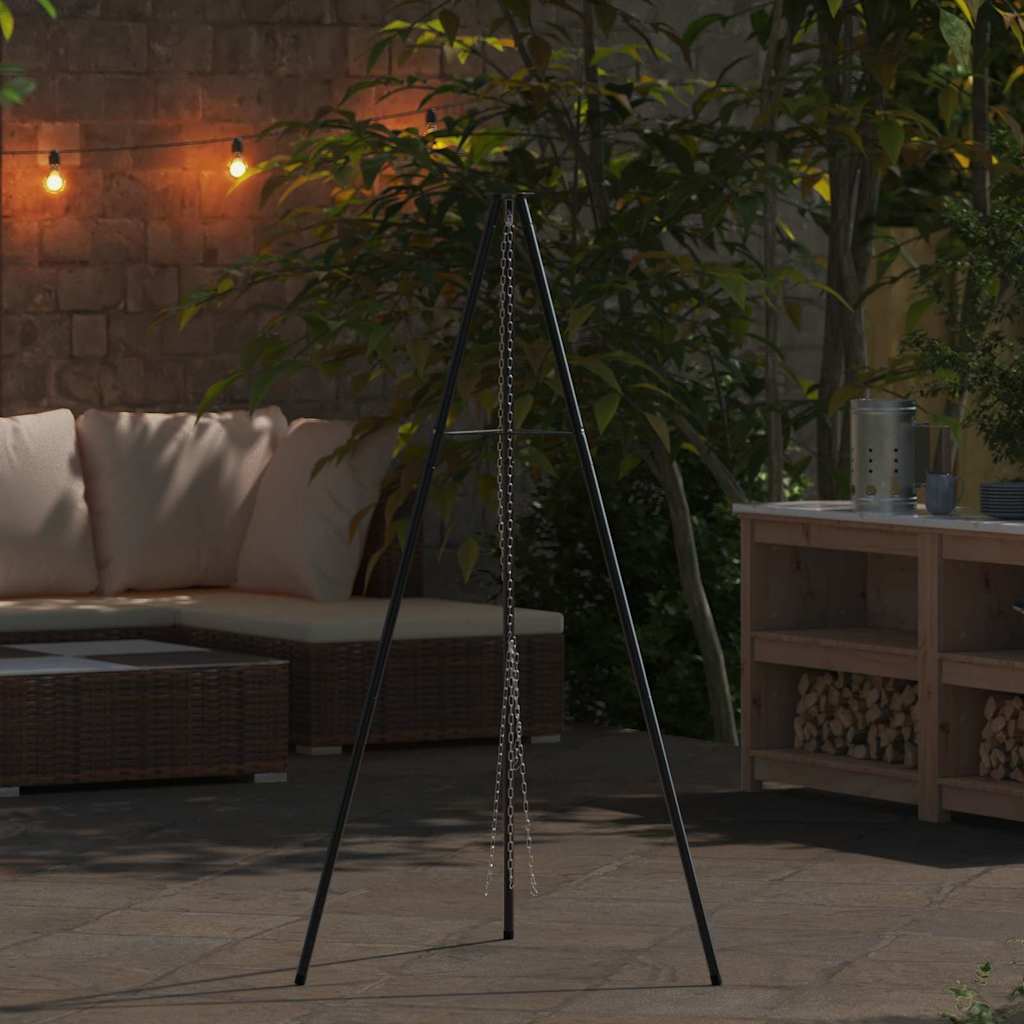 Lagerfeuer Stativ Schwarz 92 x 92 x 151.5 cm Stahl