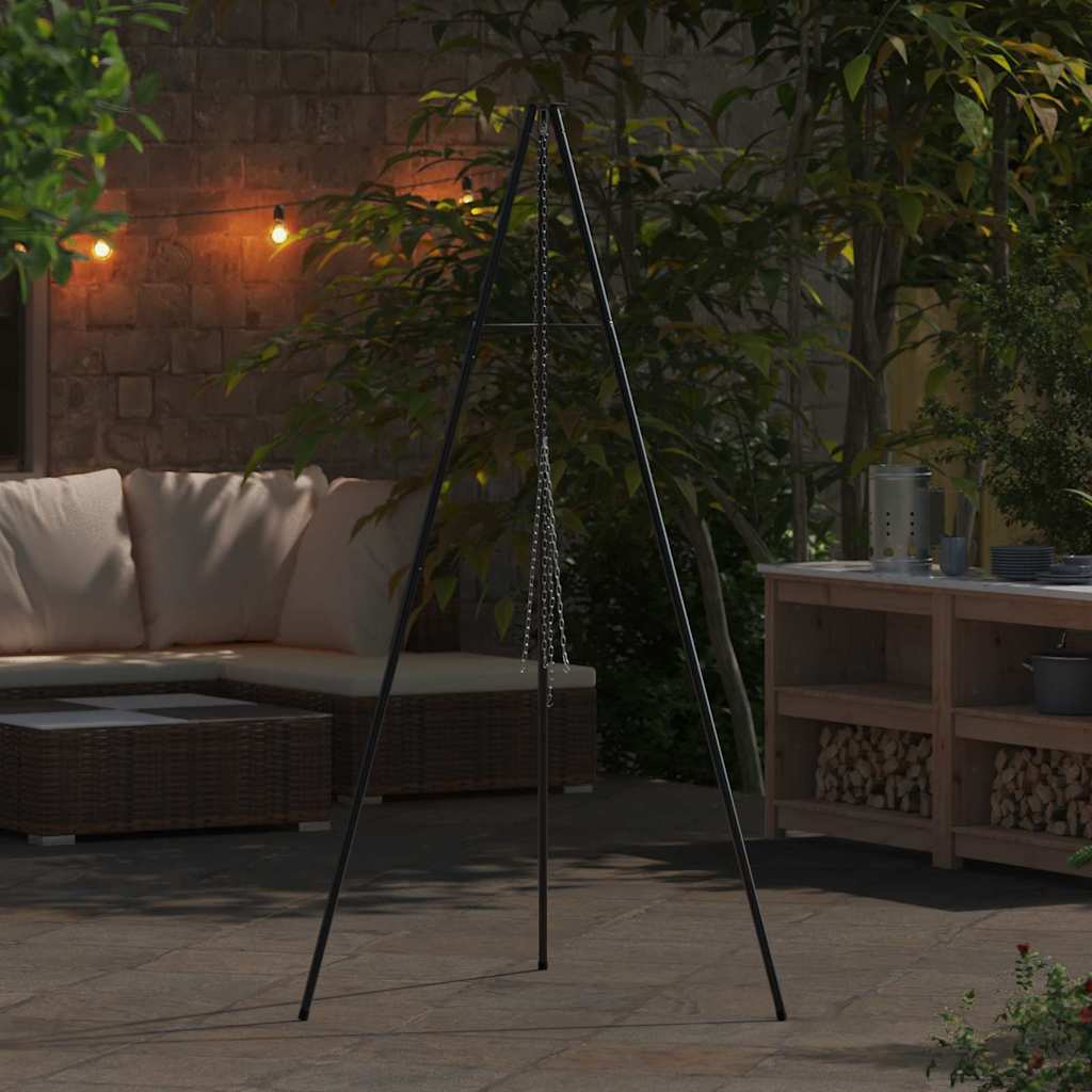 Lagerfeuer Stativ Schwarz 92 x 92 x 191.5 cm Stahl