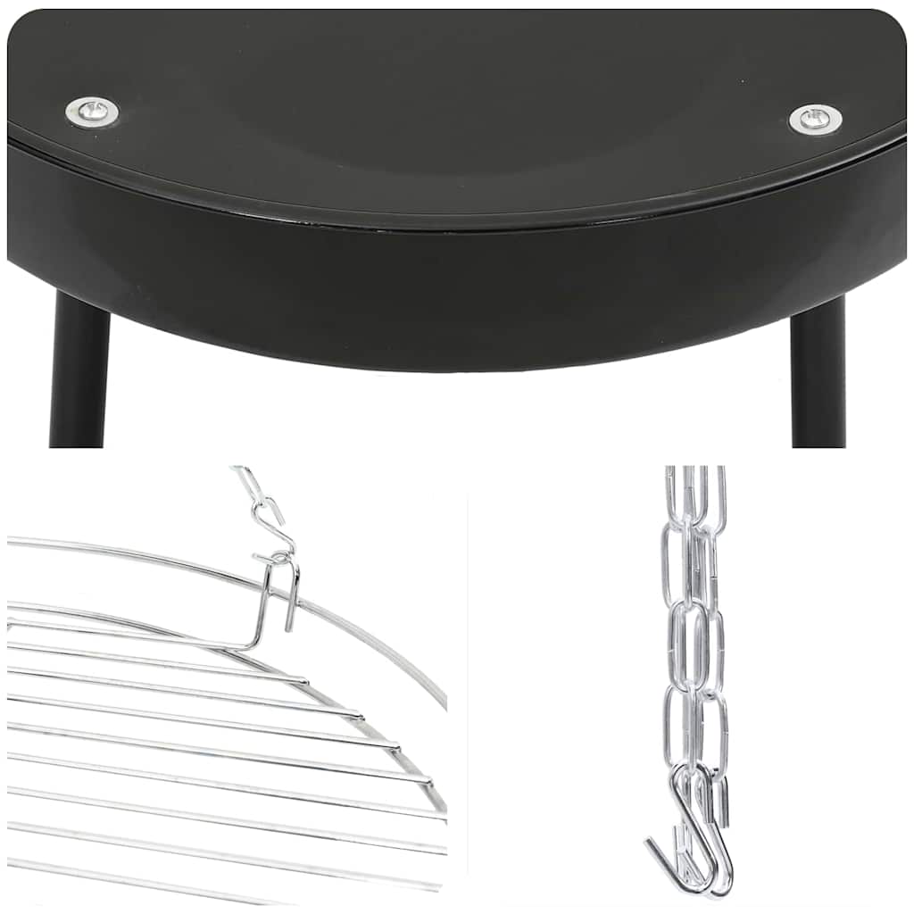 Lagerfeuer Stativ Schwarz 92 x 92 x 171.5 cm Metall