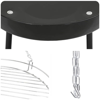 Lagerfeuer Stativ Schwarz 92 x 92 x 171.5 cm Metall