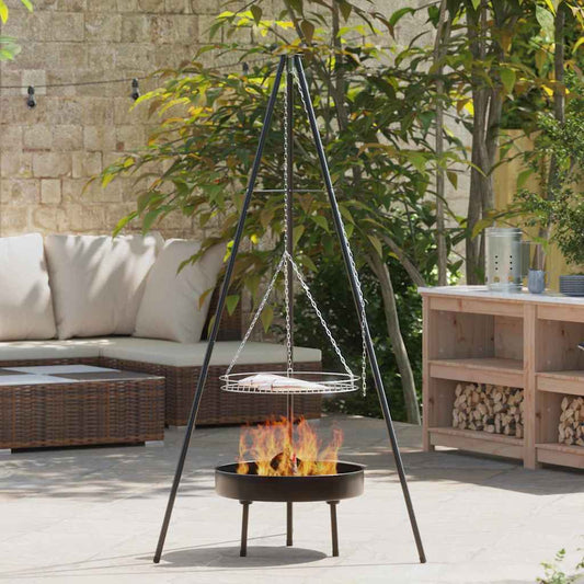 Lagerfeuer Stativ Schwarz 92 x 92 x 171.5 cm Metall