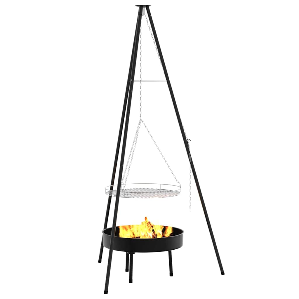 Lagerfeuer Stativ Schwarz 92 x 92 x 171.5 cm Metall