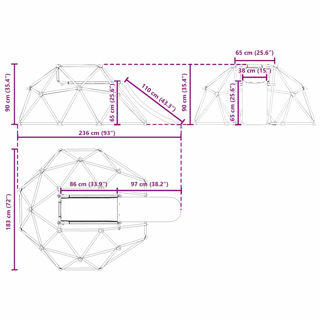Kletter Dome Blau Stahl