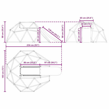 Kletter Dome Blau Stahl