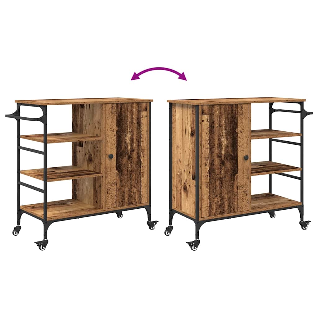 Küchentrolley Altholz 87,5 x 39 x 84,5 cm Holzwerkstoff