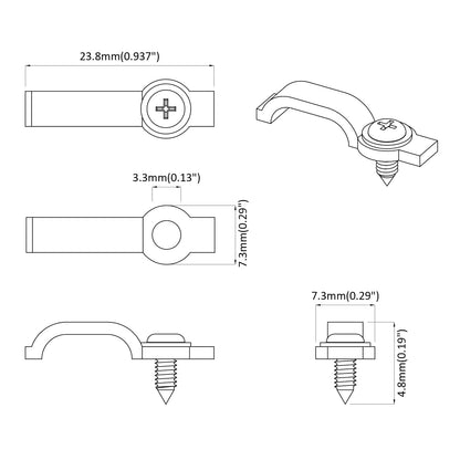 LED Streifen Clips 2 pcs Transparent 23,8 x 7,3 x 4,3 mm