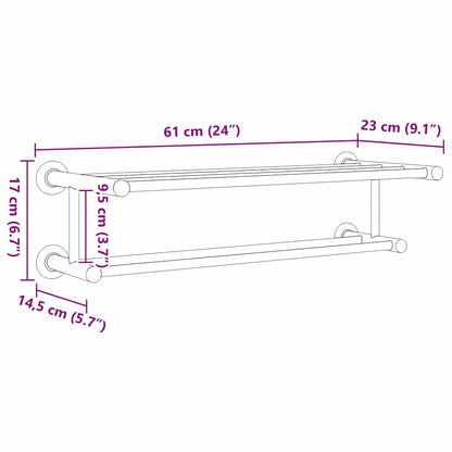 Handtuchhalter Schwarz 61 x 23 x 17 cm Edelstahl