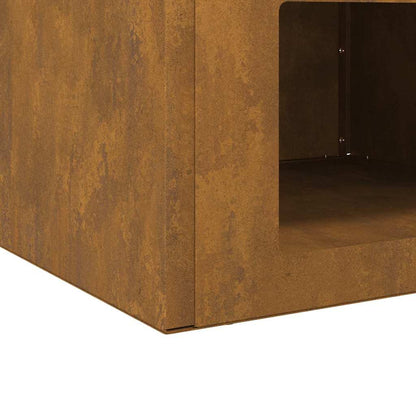 Feuerstelle Rostig 50 x 50 x 40 cm Wetterfeststahl