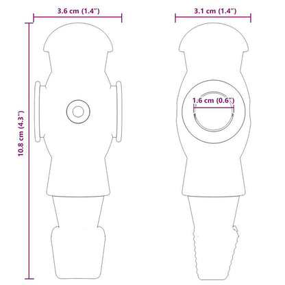 Football Table Players for 3,6 x 3,1 x 10,8 cm Rod 24 pcs
