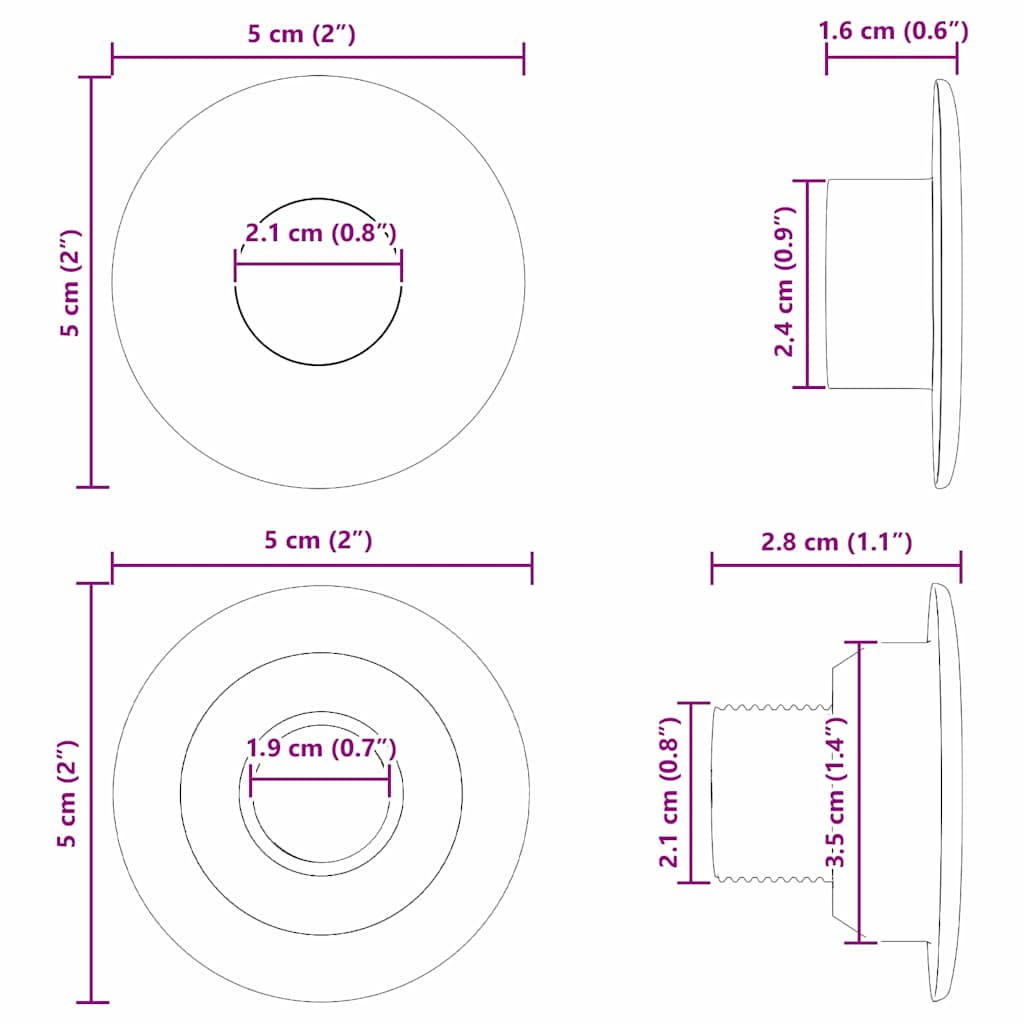 Football Table Bearings for 5 x 5 x 2,8 cm Rod 10 pcs