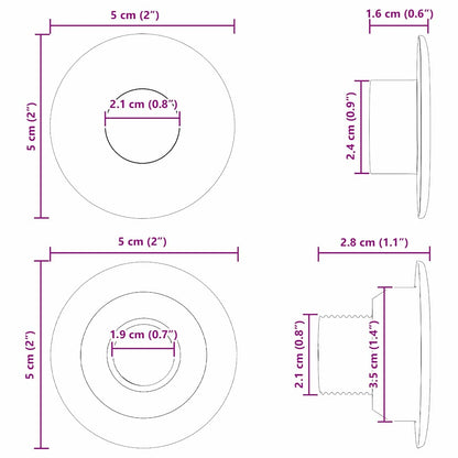 Football Table Bearings for 5 x 5 x 2,8 cm Rod 10 pcs