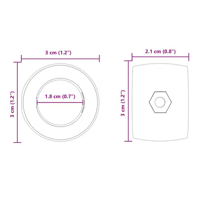 Fußballtischlager 10 pcs Schwarz 3 x 3 x 2,1 cm Kunststoff