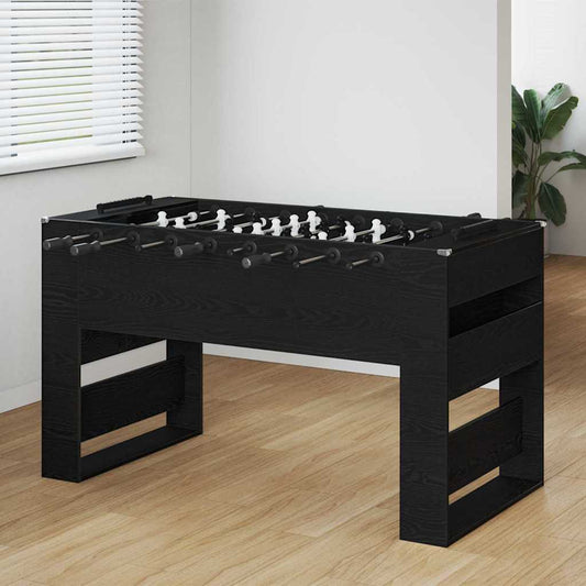 Fußballtisch 2 pcs Schwarz Eichen-Optik 146,5 x 74 x 85 cm