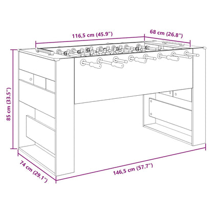 Fußballtisch 2 pcs Artisan-Eiche 146,5 x 74 x 85 cm
