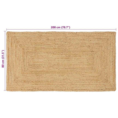 Bereichsteppich Beige 80 x 200 cm Jute