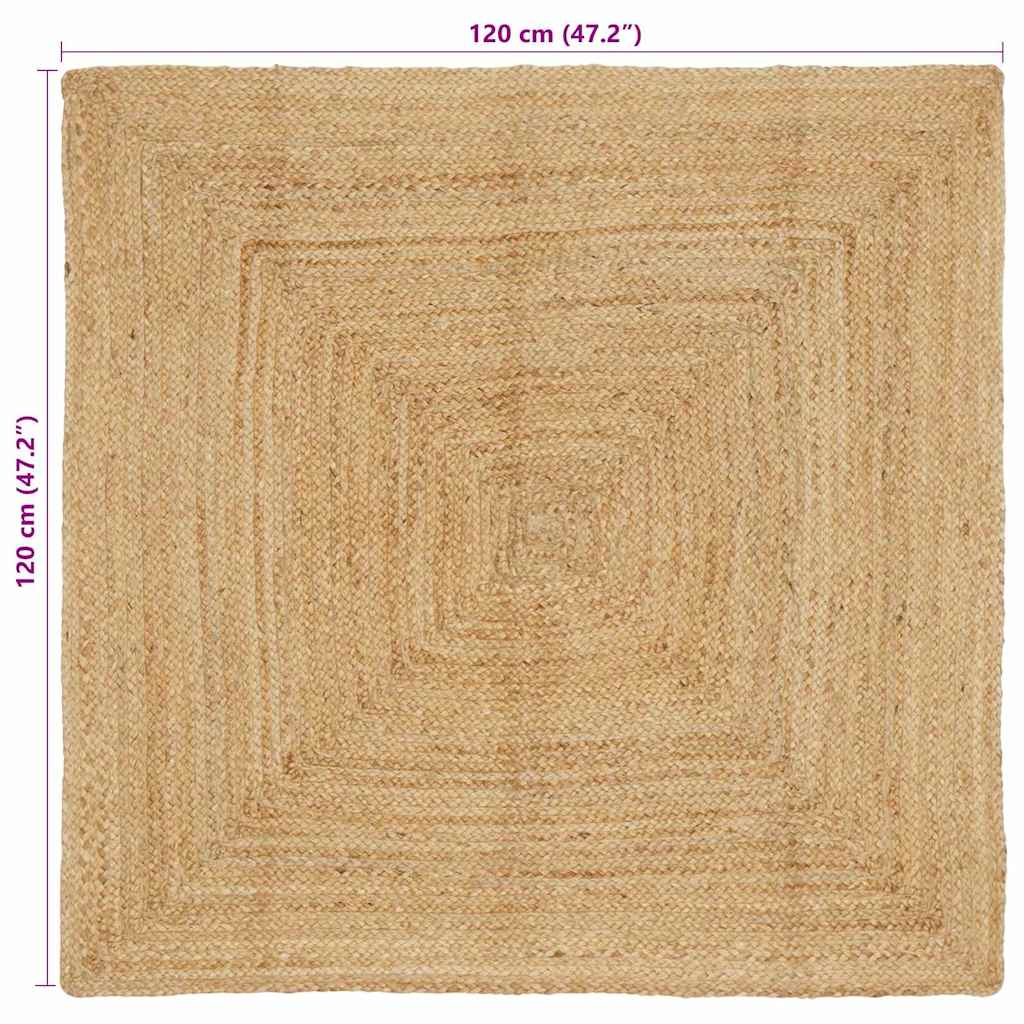 Bereichsteppich Beige 120 x 120 cm Jute
