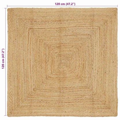 Bereichsteppich Beige 120 x 120 cm Jute