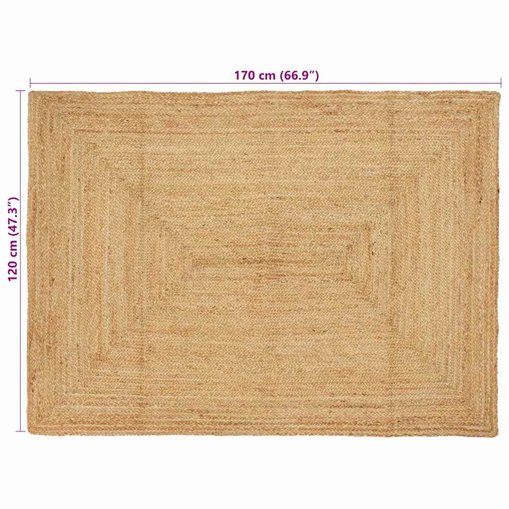 Bereichsteppich Beige 120 x 170 cm Jute
