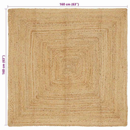 Bereichsteppich Beige 160 x 160 cm Jute