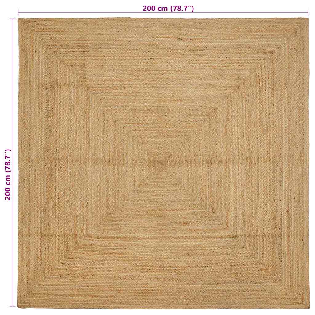 Bereichsteppich Beige 200 x 200 cm Jute