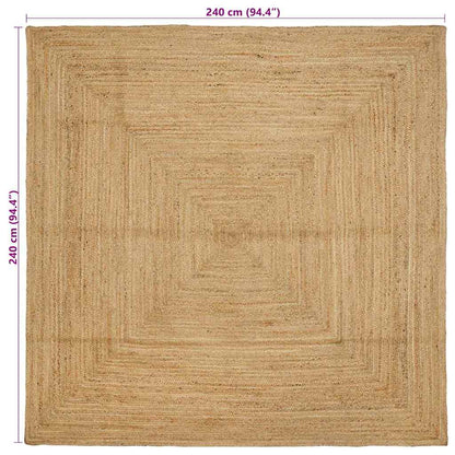 Bereichsteppich Beige 240 x 240 cm Jute