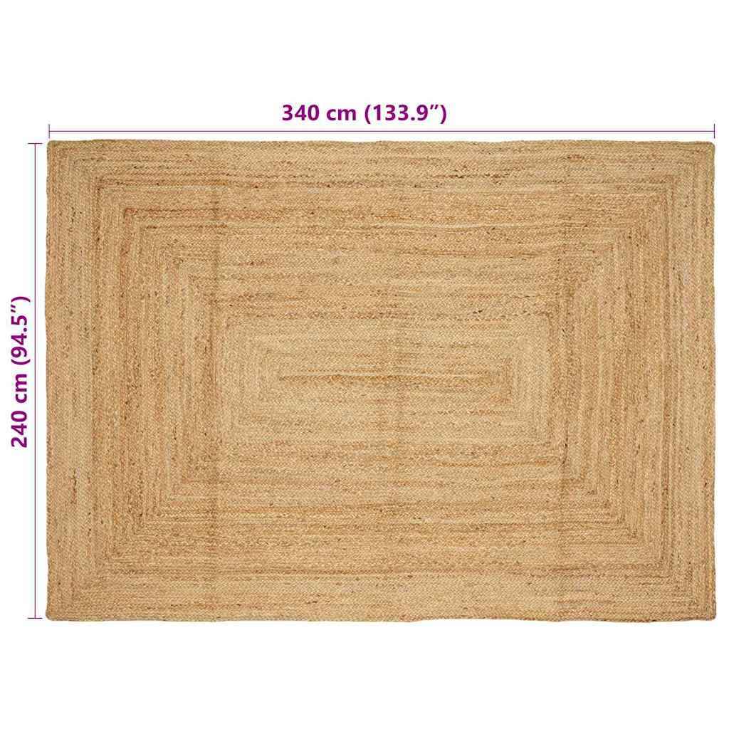 Bereichsteppich Beige 240 x 340 cm Jute