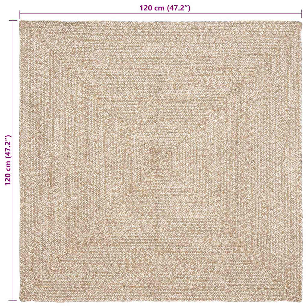 Bereichsteppich Braun 120 x 120 cm Jute