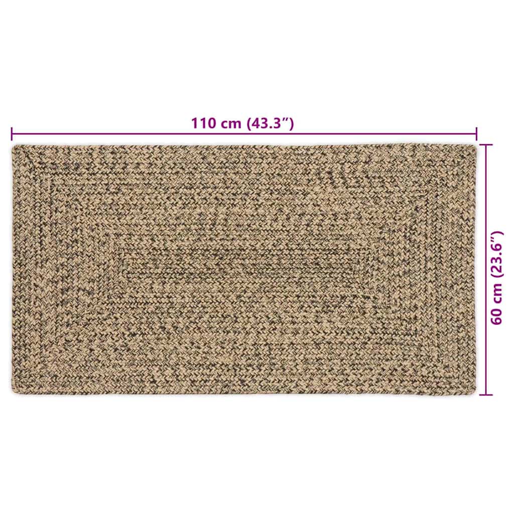 Bereichsteppich Braun 60 x 110 cm Jute