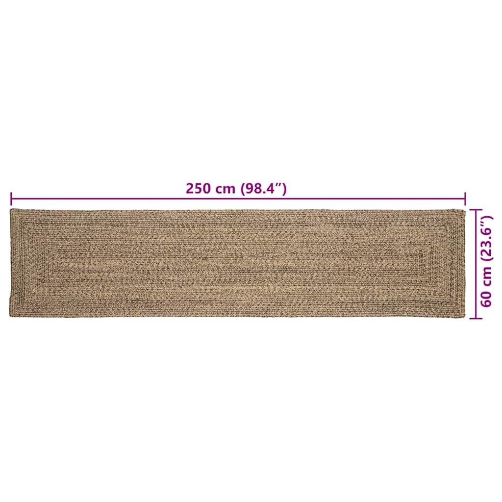 Bereichsteppich Braun 60 x 250 cm Jute