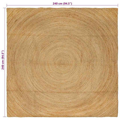 Bereichsteppiche Quadratisch Braun 240 x 240 cm Jute