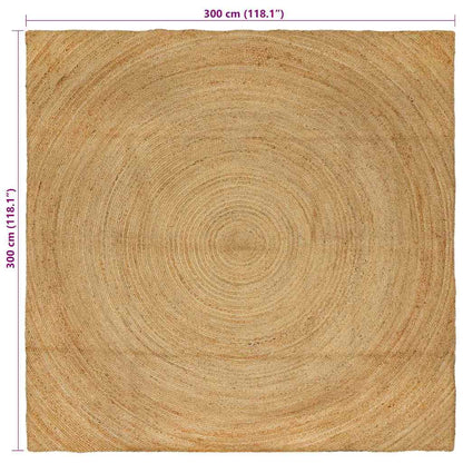 Bereichsteppiche Quadratisch Braun 300 x 300 cm Jute