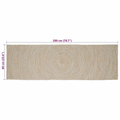 Bereichsteppiche Natürlich und Weiß 60 x 200 cm Jute
