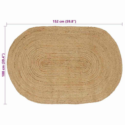 Bereichsteppiche Oval Natur 100 x 152 cm Jute
