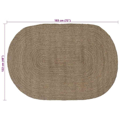 Bereichsteppiche Oval Grau 122 x 183 cm Jute