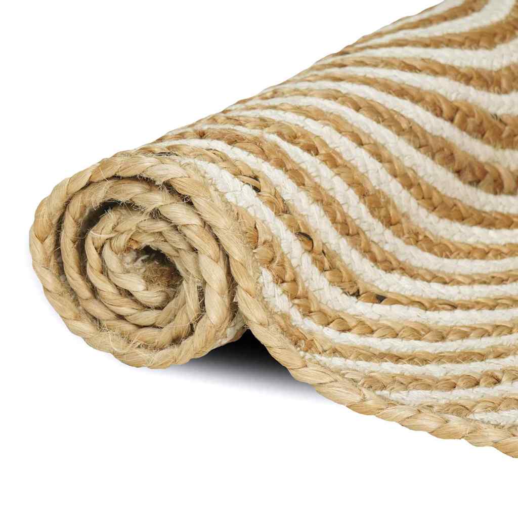 Teppich Natürlich und Weiß 80 x 150 cm Jute