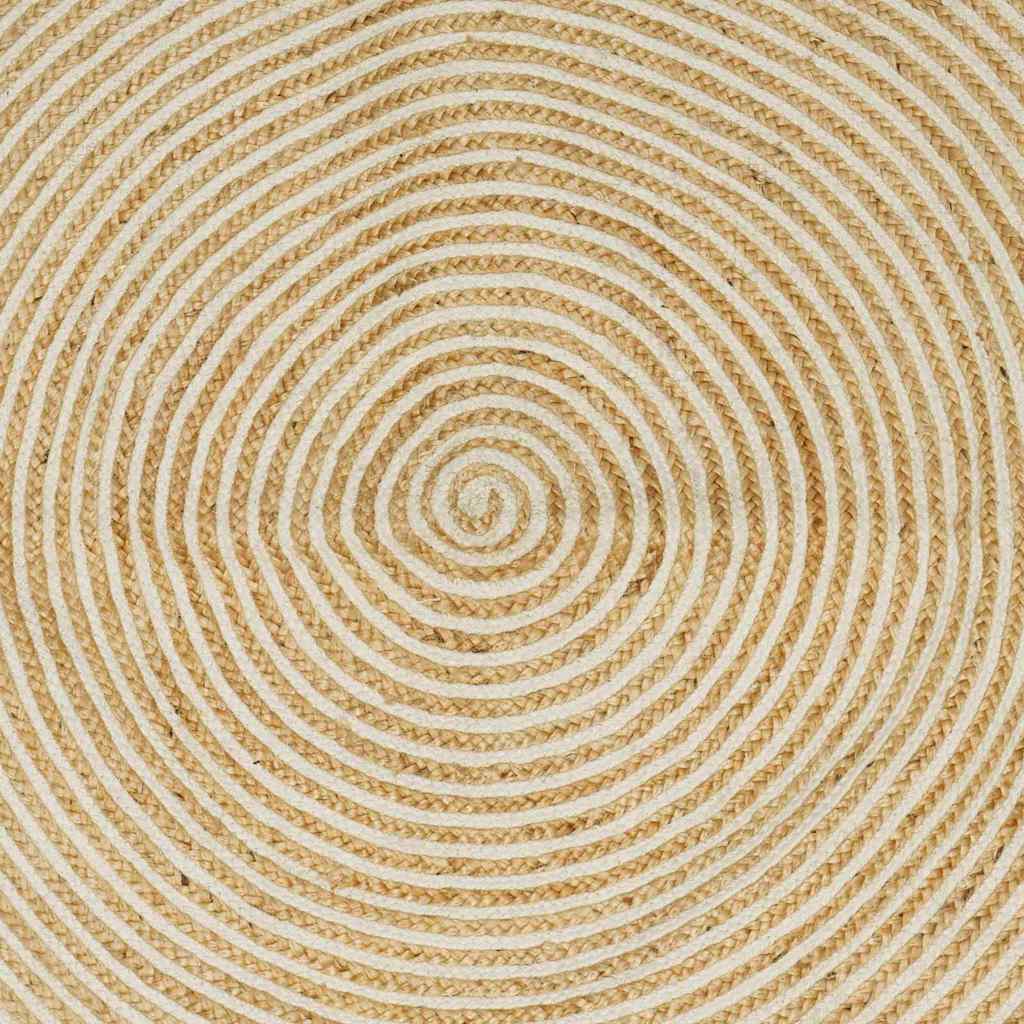 Teppich Natürlich und Weiß 100 x 200 cm Jute