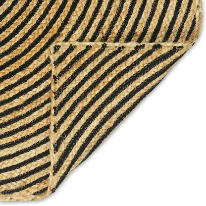 Teppich Natürlich und Schwarz 80 x 150 cm Jute