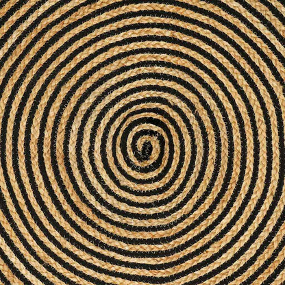 Teppich Natürlich und Schwarz 160 x 230 cm Jute